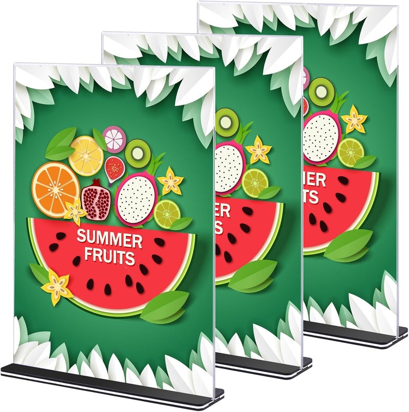 TPGP Gipizi A4 Acrylic Table Stand - Double-Sided Transparent Sign Holder for Menus and Photos - Image 1