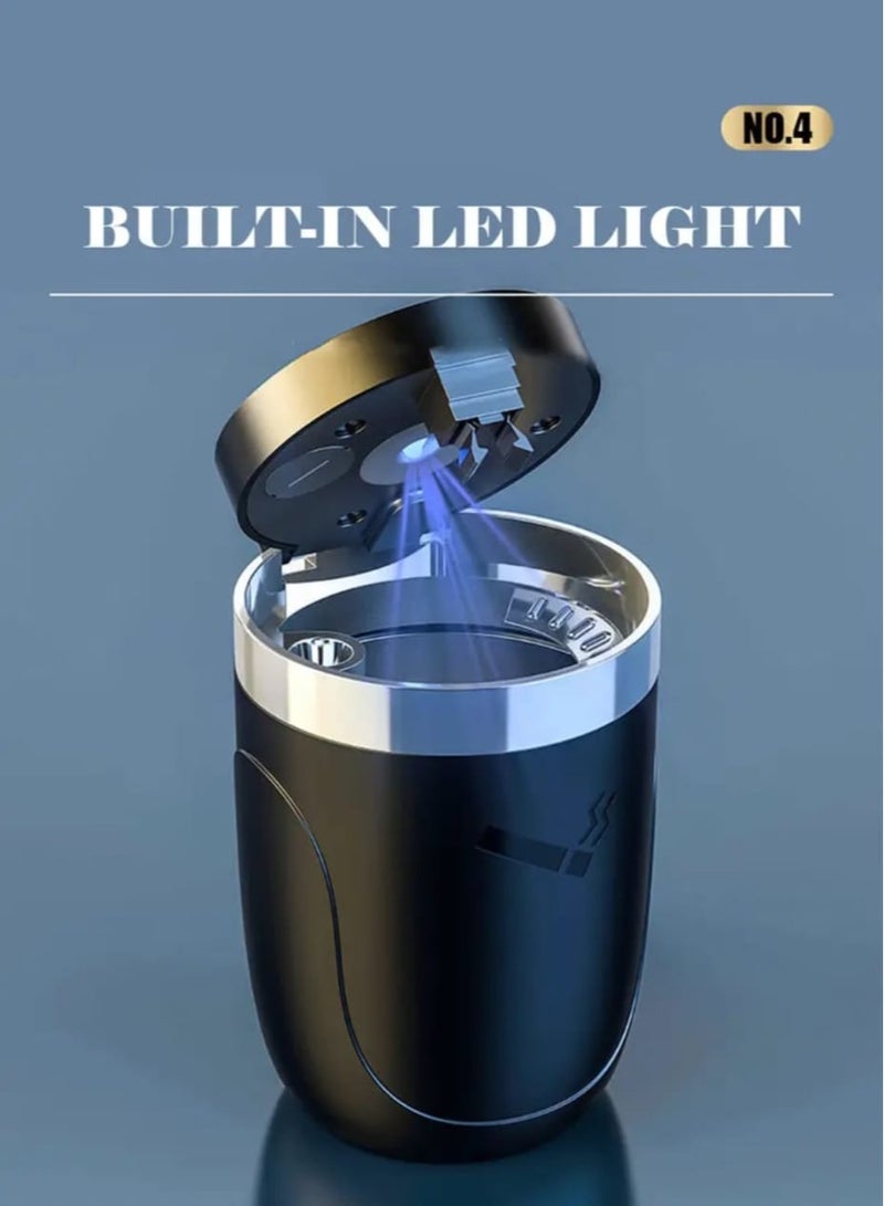 LDQ Car Ashtray Cup With Lid With LED Light Portable Detachable Car Ashtray Holder Ashtray Interior - Image 4