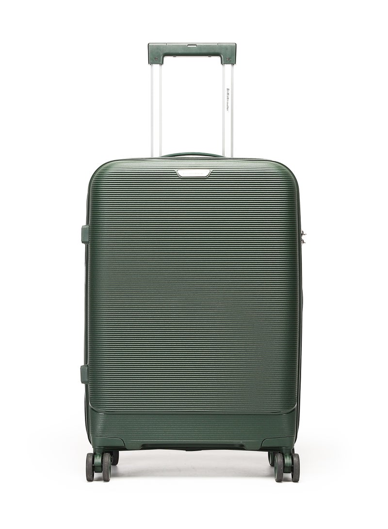المسافر البريطاني حقائب سفر من البولي بروبيلين | حقائب سفر كبيرة وخفيفة الوزن مقاس 28 بوصة، بعجلات دوارة 360 درجة، وقفل إدارة أمن النقل (TSA)، ومقاومة للماء والخدش | حقائب ترولي متينة بهيكل صلب ومقبض تلسكوبي - خضراء - Image 1