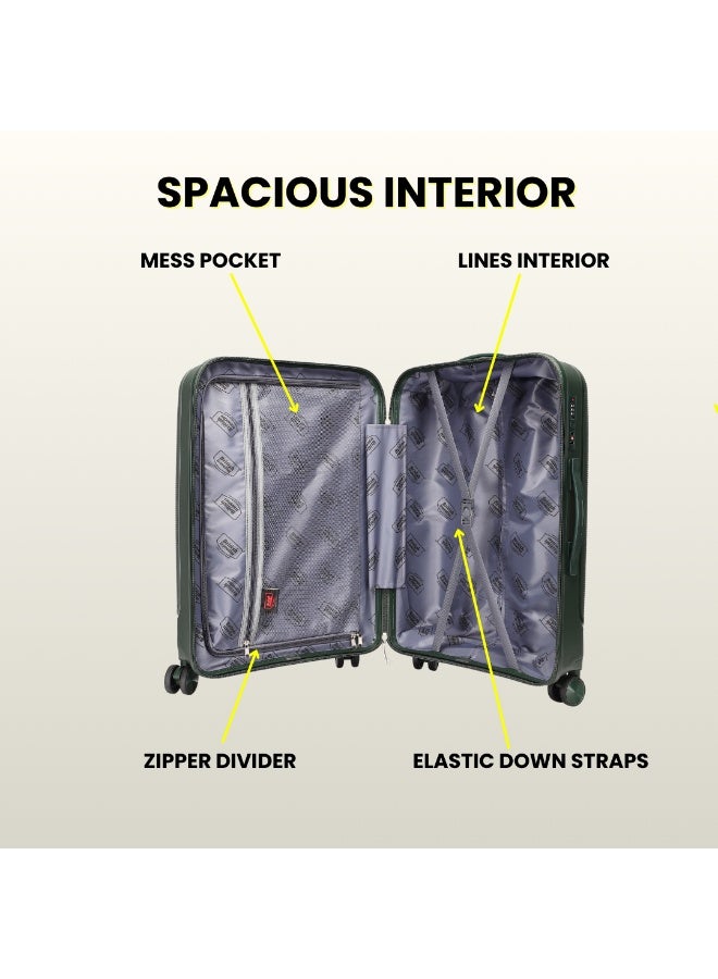 المسافر البريطاني حقائب سفر من البولي بروبيلين | حقائب سفر كبيرة وخفيفة الوزن مقاس 28 بوصة، بعجلات دوارة 360 درجة، وقفل إدارة أمن النقل (TSA)، ومقاومة للماء والخدش | حقائب ترولي متينة بهيكل صلب ومقبض تلسكوبي - خضراء - Image 5