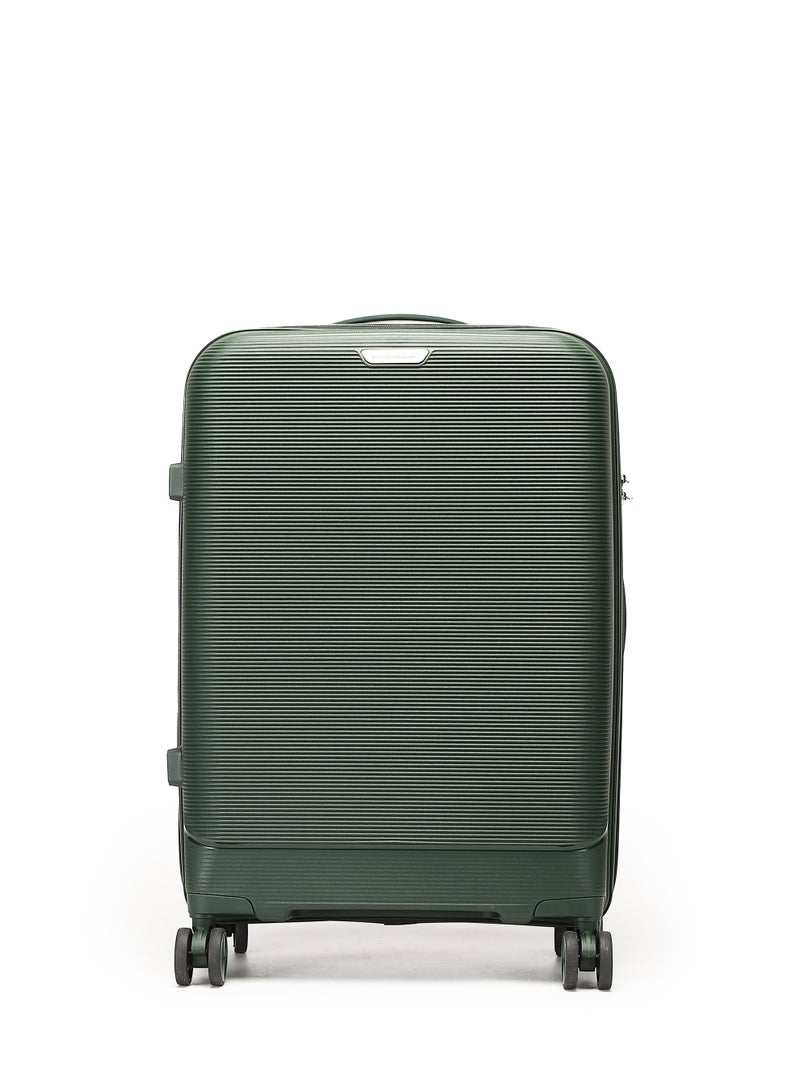 المسافر البريطاني حقائب سفر من البولي بروبيلين | حقائب سفر كبيرة وخفيفة الوزن مقاس 28 بوصة، بعجلات دوارة 360 درجة، وقفل إدارة أمن النقل (TSA)، ومقاومة للماء والخدش | حقائب ترولي متينة بهيكل صلب ومقبض تلسكوبي - خضراء - Image 3