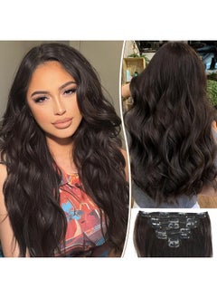 KooKaStyle Clip In Hair Extensions For Women,7Pcs 20 Inch Dark Brown Hair Extensions Clip Ins Soft And Natural Hair Pieces For Women Thick Long Wavy  - Image 1