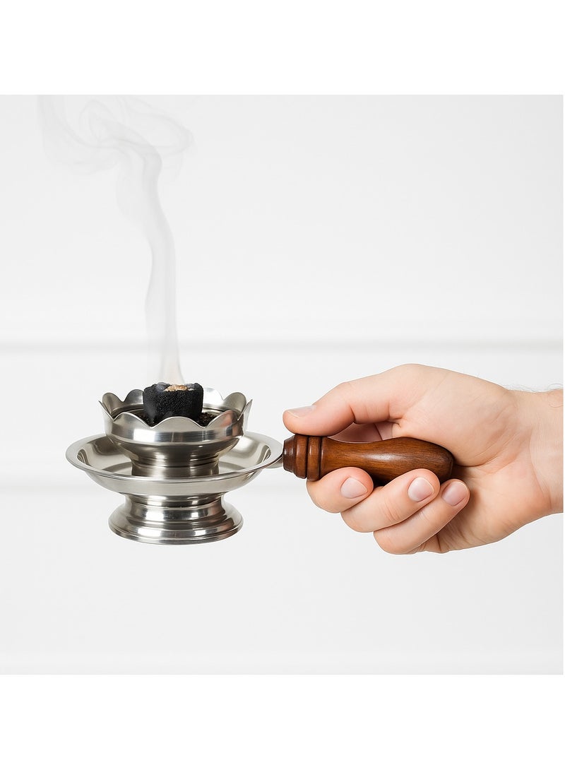 رادین مبخور الموقد مع مقبض خشبي قاعدة مضادة للانزلاق صنع في الهند - Image 3