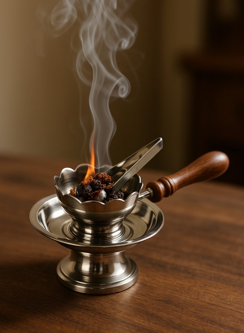 رادین مبخور الموقد مع مقبض خشبي قاعدة مضادة للانزلاق صنع في الهند - Image 1