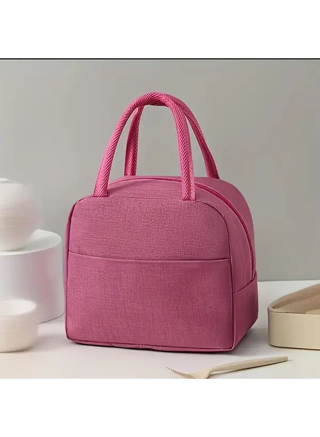 Pink Ins Style Fashion Lunch Bag Aluminum Foil Insulation Portable Large Capacity Office Workers Student Bento Bag Love Model Simple Trend Picnic Outdoor Family Essential Non Food Contact - Image 5