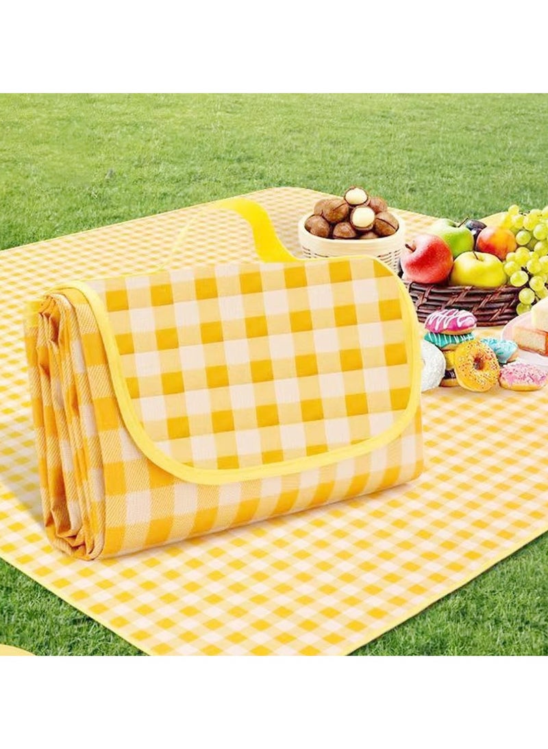 Generic Extra Large 80"x 80" Beach Blanket, Outdoor Picnic Blankets, Waterproof Sandproof Portable Blankets, Foldable and Lightweight for Spring Summer Camping, Beach, Park  - Image 1