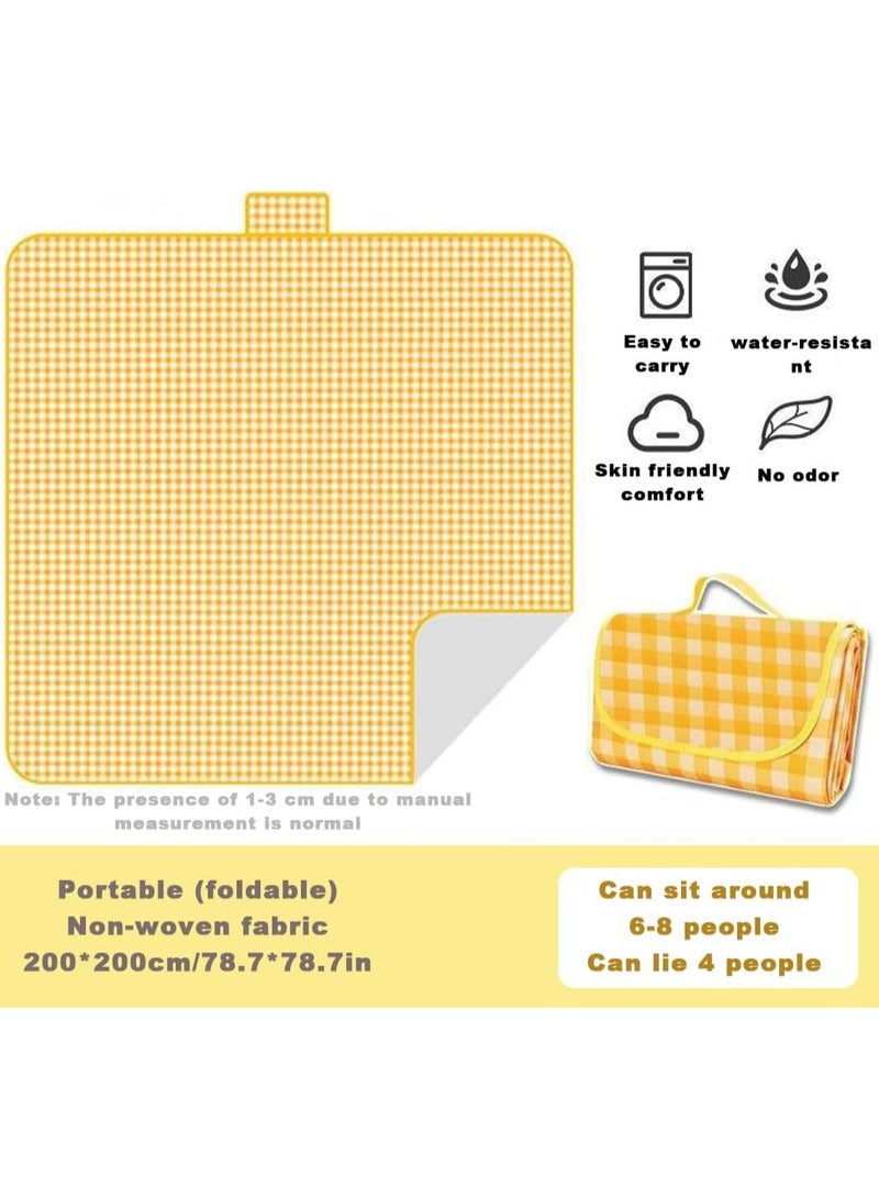 Generic Extra Large 80"x 80" Beach Blanket, Outdoor Picnic Blankets, Waterproof Sandproof Portable Blankets, Foldable and Lightweight for Spring Summer Camping, Beach, Park  - Image 3