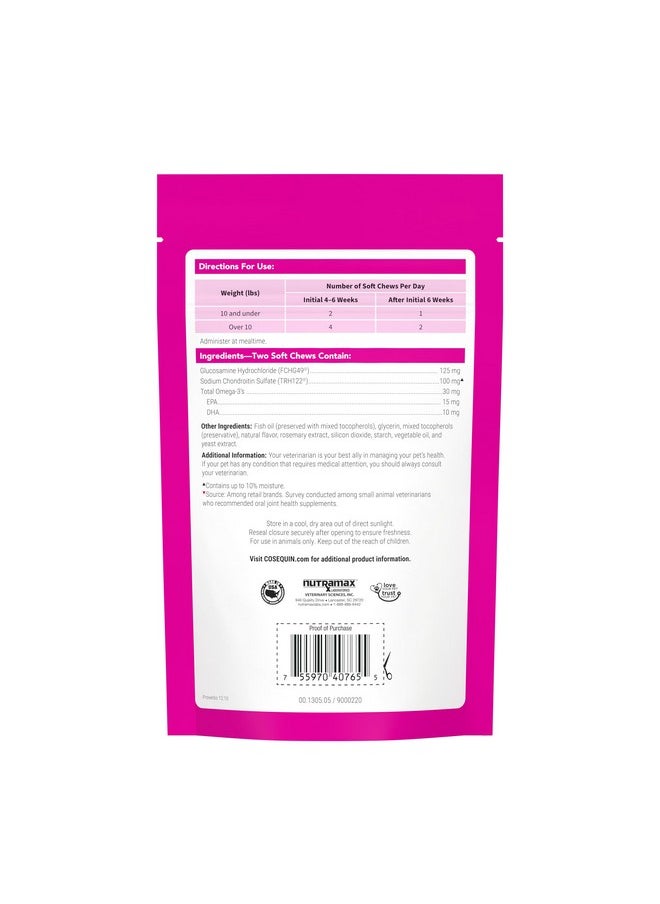 COSEQUIN - Nutramax Cosequin Joint Health Supplement For Cats  With Glucosamine, Chondroitin, And Omega3, 60 Soft Chews - Image 1