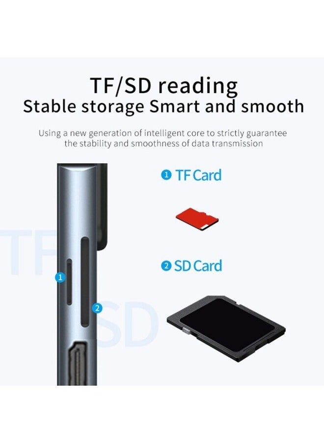 FPC - Usb 8 In 1 Type C 3 1 To 4k HdTV Hub Adapter With Sd Tf Rj45 Card Reader Pd Fast Charge For Macbook Notebook Computer - Image 1