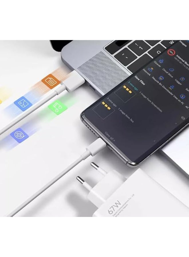 67W USB Type-C power adapter for 6 amp fast charging, compatible with Redmi Mi 1211 Ultra Note 9 10 11 Pro 20 with USB C cable - Image 2