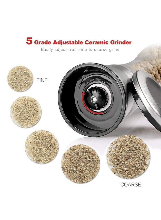 P-Plus International Salt and Pepper Grinder Salt Tall or Pepper Shakers - Adjustable Ceramic Spice Grinder (Tall (Pack 2)) - Image 5