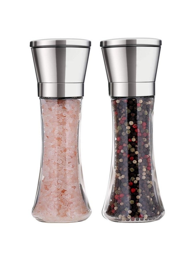P-Plus International Salt and Pepper Grinder Salt Tall or Pepper Shakers - Adjustable Ceramic Spice Grinder (Tall (Pack 2)) - Image 1