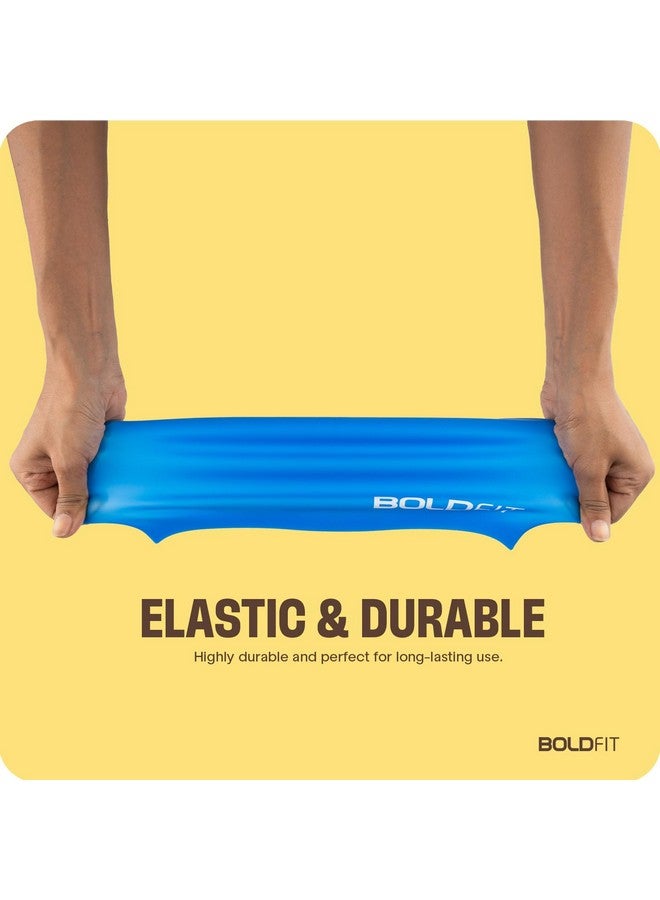 بولد فيت قبعة سباحة Boldfit للرجال، قبعات سباحة من السيليكون للنساء، قبعة سباحة للجنسين للأطفال والأولاد والبنات، قبعة سباحة للنساء، قبعة سباحة للشعر الطويل للرجال، قماش سيليكون، سهلة التركيب - أزرق - Image 4