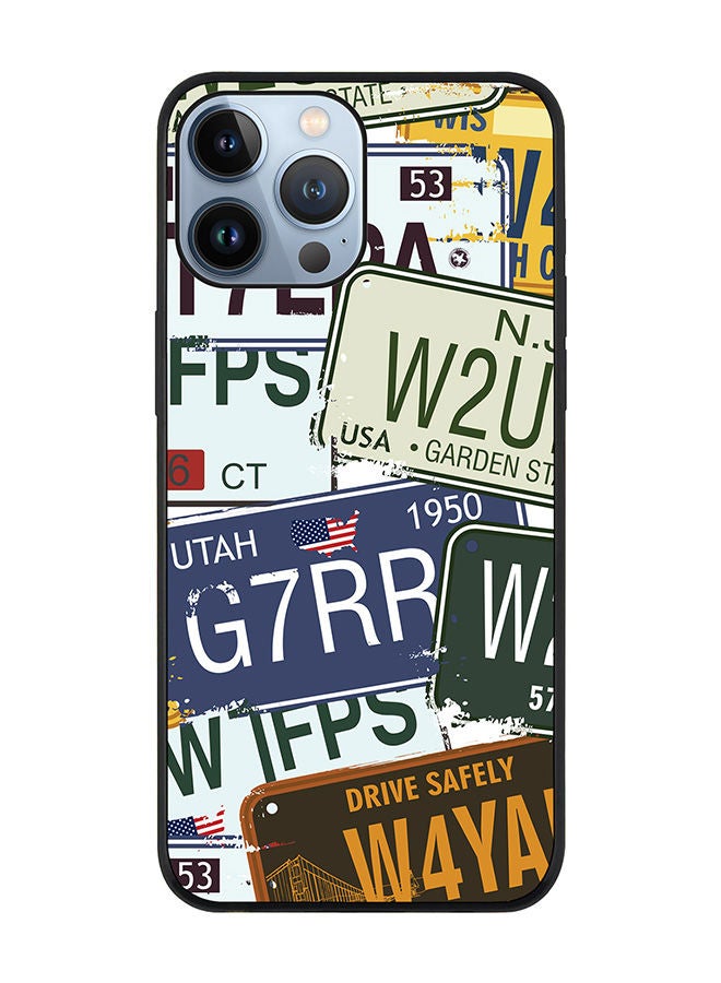 Stylizedd Rugged Black edge case for Apple iPhone 13 Pro Max Slim fit Soft Case Flexible Rubber Edges Anti Drop TPU Gel Thin Cover - Number Plates - Image 1