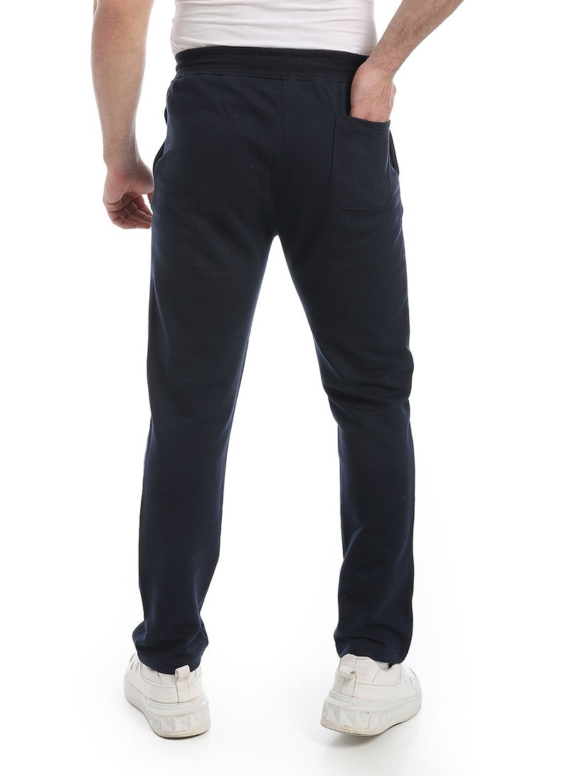 Andora Soft Printed Cotton Pants _ Navy - Image 3