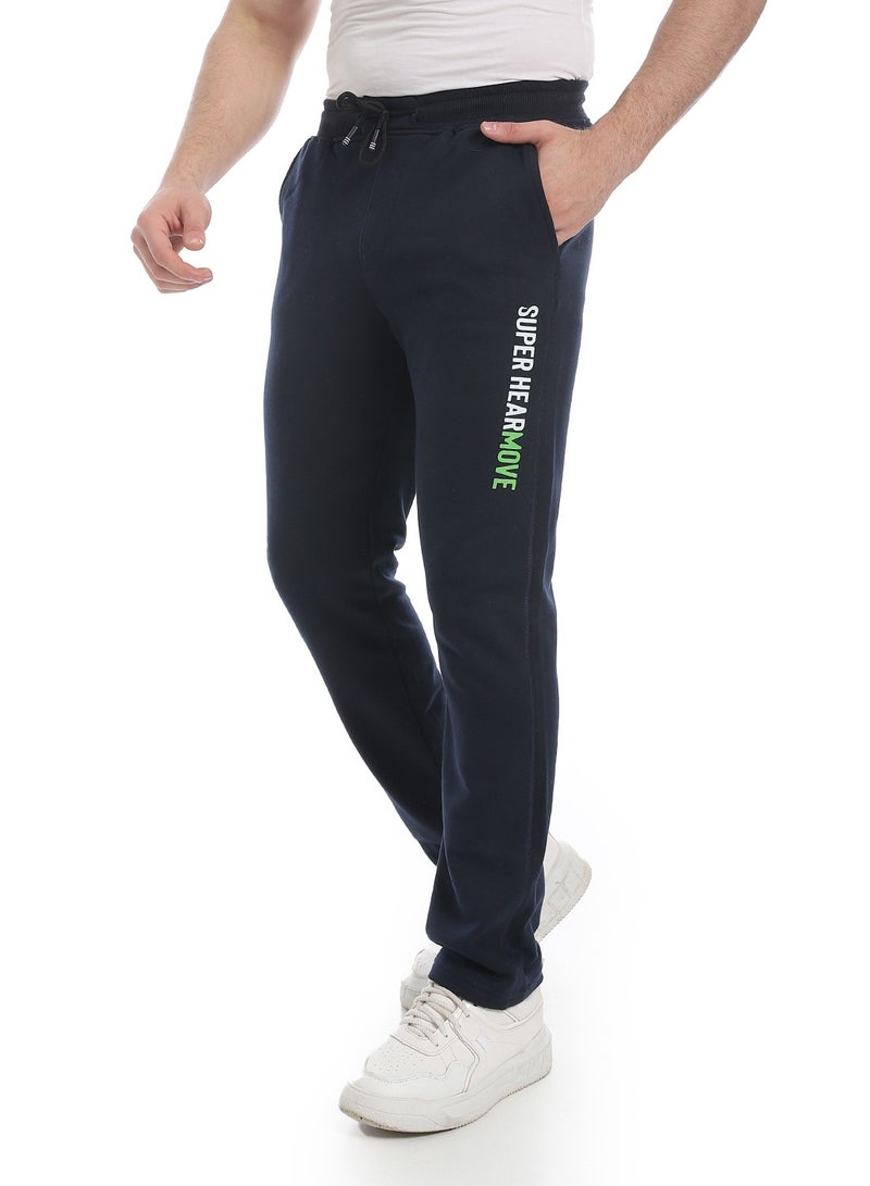 Andora Soft Printed Cotton Pants _ Navy - Image 2