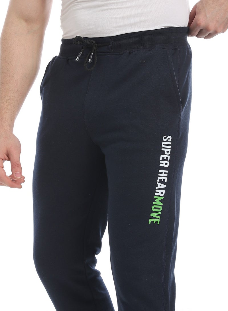 Andora Soft Printed Cotton Pants _ Navy - Image 4