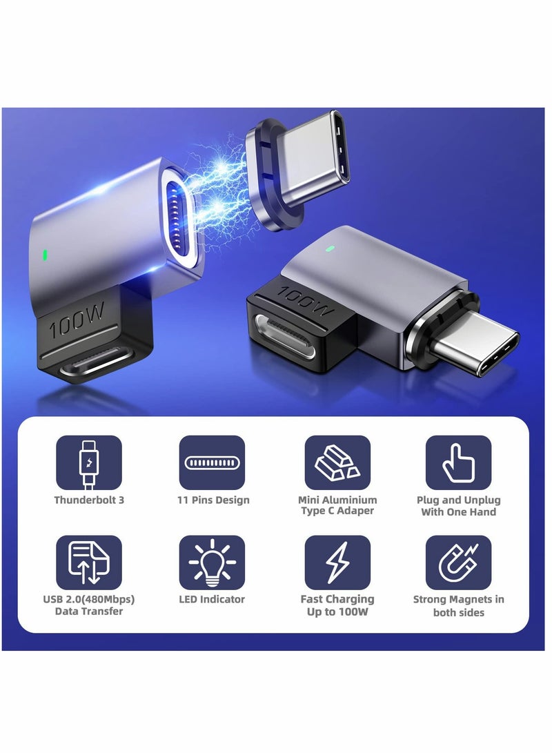 SYOSI USB C Magnetic Adapter 2 Pack Magnetic USB C Adapter 11Pins PD 100w Charge USB2.0 480Mbps Data Transfer Compatible with MacBook Pro Air USB C Laptop Devices - Image 3