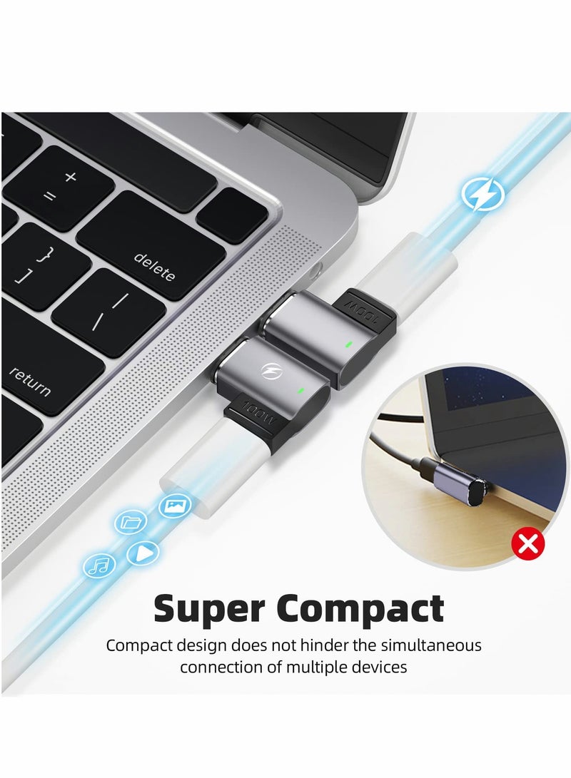 SYOSI USB C Magnetic Adapter 2 Pack Magnetic USB C Adapter 11Pins PD 100w Charge USB2.0 480Mbps Data Transfer Compatible with MacBook Pro Air USB C Laptop Devices - Image 4