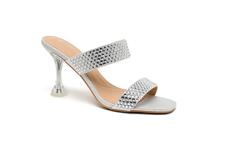 كابلي high-heeled mules with dual embellished straps
