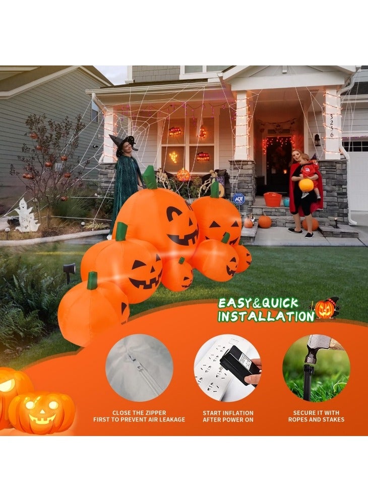 GGEROU 7.5FT Halloween Inflatable Pumpkins Decor, Blow up Pumpkin Stacked with Build-in LED Lights, Blow up 7 Pumpkins Inflatable Outdoor Indoor Decorations - Image 4