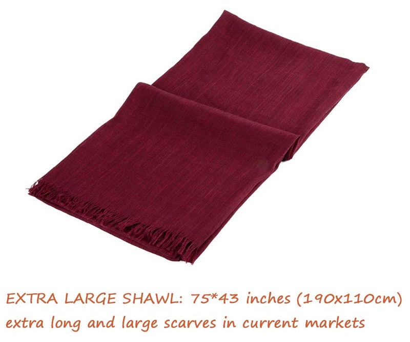 Iristide Womens Long Scarf in Solid Color, Light Weight Large Shawls Wrap for Beach Outdoor Camping Traveling Sunscreen Neckwear 75Ã—43 inch (Jujube) - Image 3