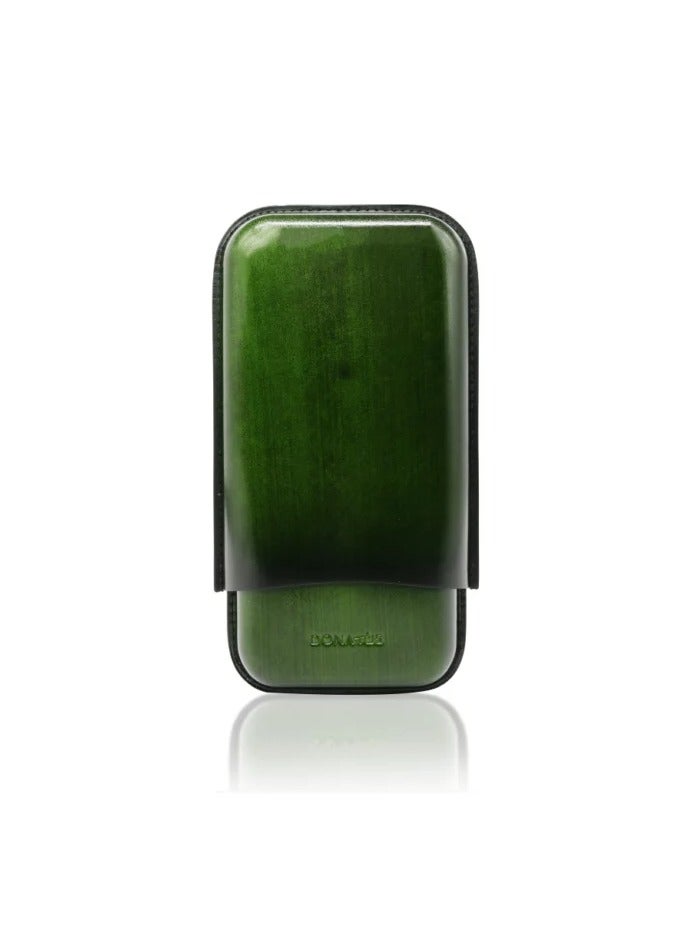 Hemingway Donatus Portable Leather Case with 3 Holder First Class Quality Travel Case Elegant Design Green - Image 1