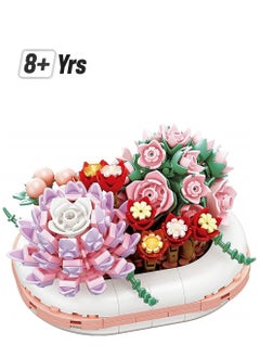 Excefore Succulents Building Set Cute Botanical Collection,Gifts for Girls Boys Kids 8+ and Adults, Bonsai Plant Garden-Classic Bricks Compatible with Lego (JK2722-Sweetheart-327PCS)  - Image 1