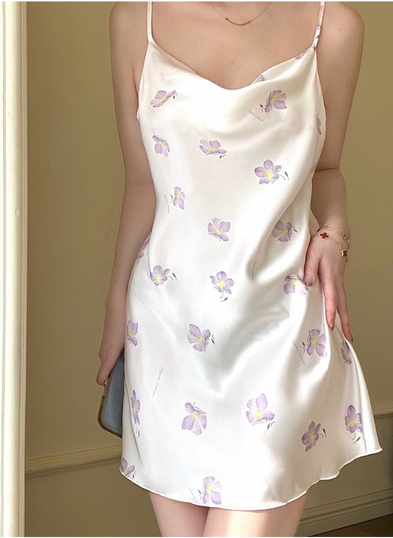 KUYING - New Women's Sling Ice Silk Sleeping Dress - Image 1