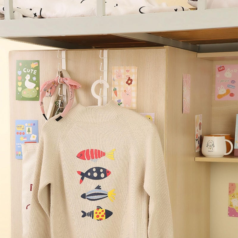 Home Cube 2 Pcs MultiFunction Under The Cabinet 12 Hanging Hook Kitchen Utensil Cupboard Hanger Over The Door Organizer Rack for Scarves Ties Belts Bags Cups Mugs Wine Glasses No Drilling Required - Image 3