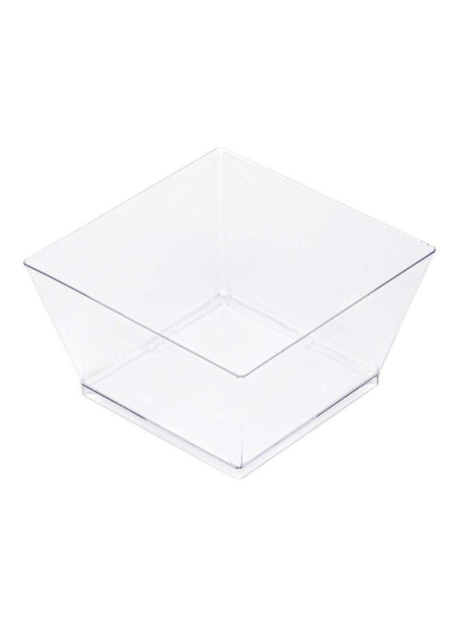 Restaurantware 10 Ounce Square Bowls 25 Disposable Serving Bowls Heavy-Duty - Premium Clear Plastic Salad Bowls For Parties Catering Or Buffets Serve Desserts Chips Popcorn Or Candies - Image 2