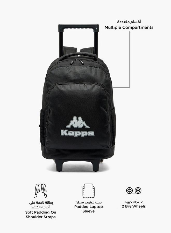 Kappa Logo Print 3-Piece School Trolley Bag Set For Kids 13 Years+ With Lunch Bag And Pencil Pouch - Image 3