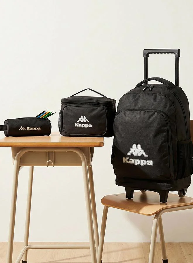 كابا Logo Print 3-Piece School Trolley Bag Set For Kids 13 Years+ With Lunch Bag And Pencil Pouch