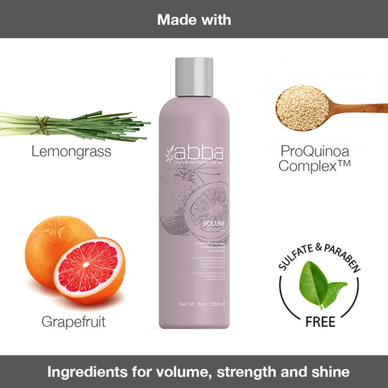 ABBA Volume Shampoo, Grapefruit & Lemongrass, 8 Fl Oz - Image 3