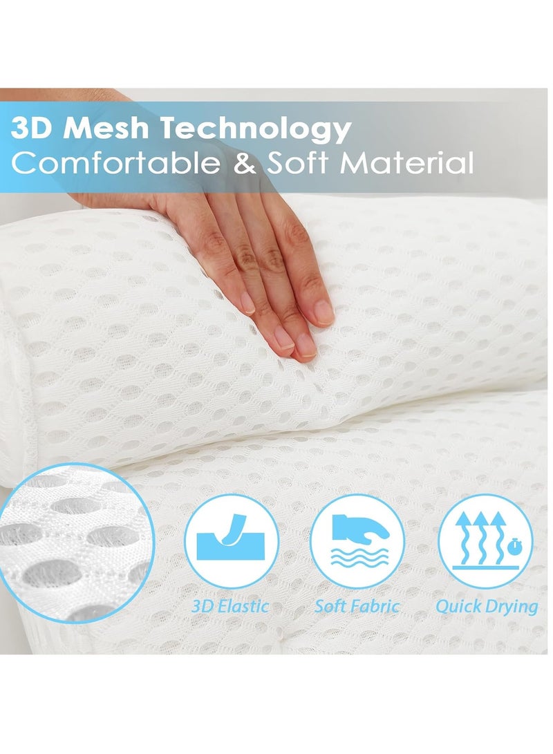 AEROiVi AEROiVi Bathtub Pillow Headrest Bath Pillows for Tub Neck and Back Support with Non Slip Suction Cups Spa Bath Cushion Relaxing Bathroom Accessories  - Image 2