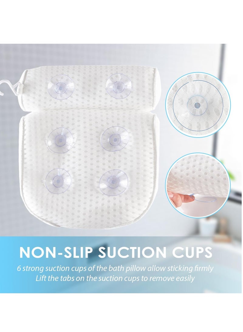 AEROiVi AEROiVi Bathtub Pillow Headrest Bath Pillows for Tub Neck and Back Support with Non Slip Suction Cups Spa Bath Cushion Relaxing Bathroom Accessories  - Image 3
