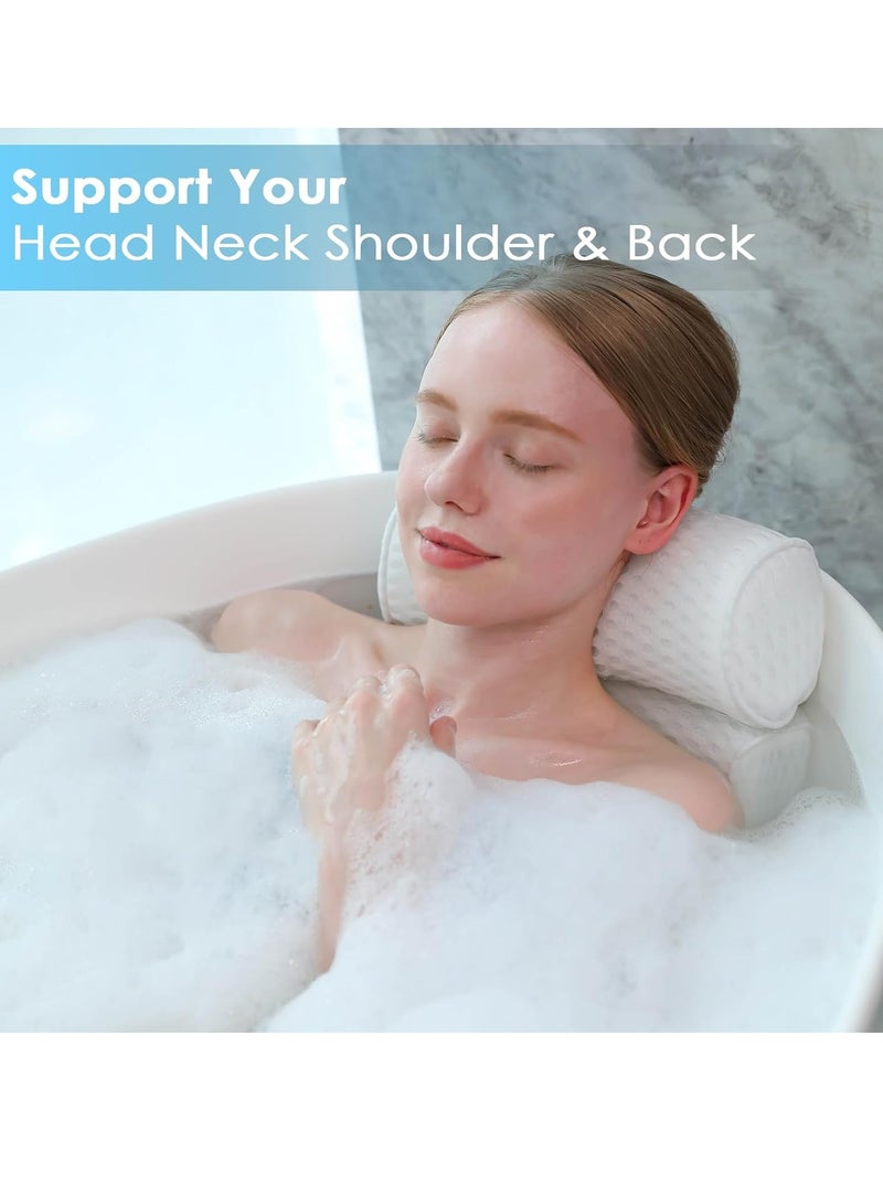AEROiVi AEROiVi Bathtub Pillow Headrest Bath Pillows for Tub Neck and Back Support with Non Slip Suction Cups Spa Bath Cushion Relaxing Bathroom Accessories  - Image 4