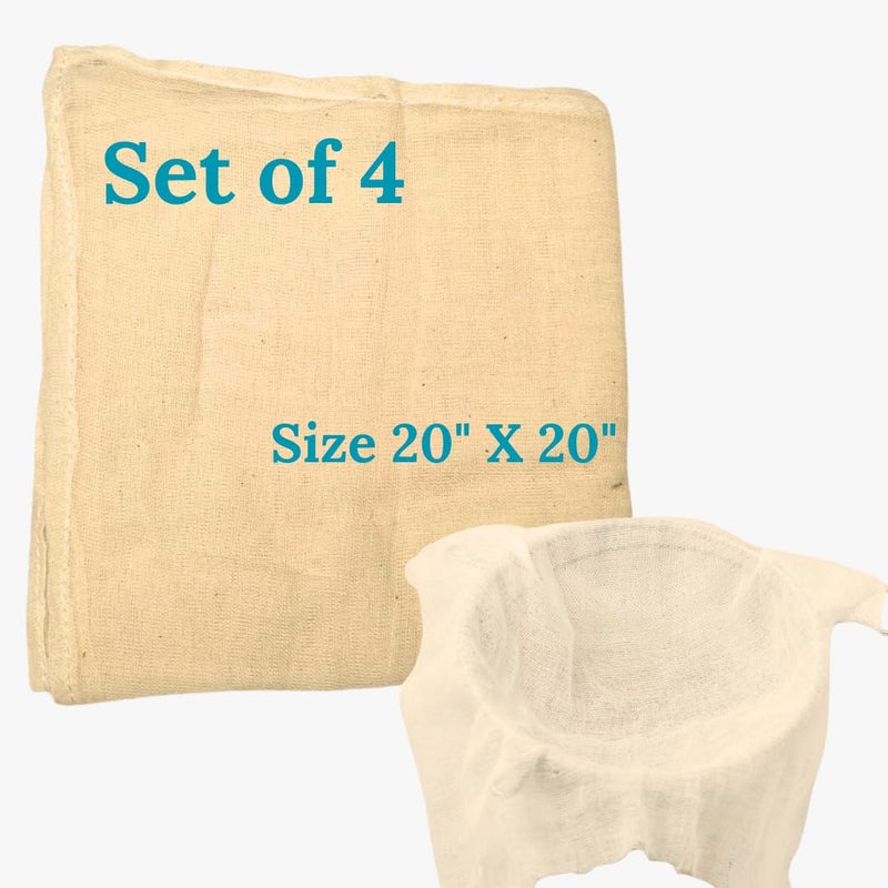 Manushya Life Manushya Life 100% Muslin Cheese Cloth Ideal for Making Cheese, Jellies, Yogurt & Many More... Durable, Reusable, Multipurpose Strainer… (20" x 20")  - Image 2