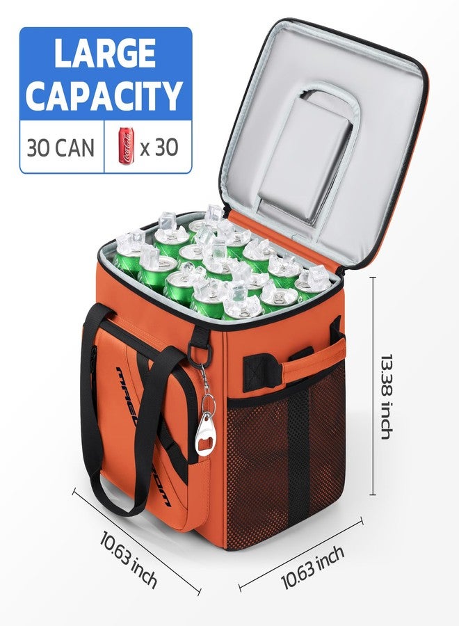 Maelstrom Cooler Bag, 30 Cans Beach Cooler, Large Leakproof Insulated Soft Cooler with Bottle Opener, Ice Chest, Portable Collapsible Cooler for Travel, Camping, Shopping, Orange - Image 5