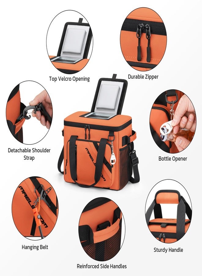Maelstrom Cooler Bag, 30 Cans Beach Cooler, Large Leakproof Insulated Soft Cooler with Bottle Opener, Ice Chest, Portable Collapsible Cooler for Travel, Camping, Shopping, Orange - Image 2