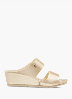 Le Confort Womens Solid Strap Wedge Slide Sandals With Slip On Closure  - Image 3