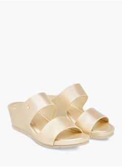 Le Confort Womens Solid Strap Wedge Slide Sandals With Slip On Closure  - Image 2