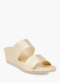 Le Confort Womens Solid Strap Wedge Slide Sandals With Slip On Closure  - Image 1