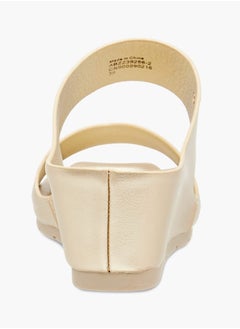 Le Confort Womens Solid Strap Wedge Slide Sandals With Slip On Closure  - Image 5