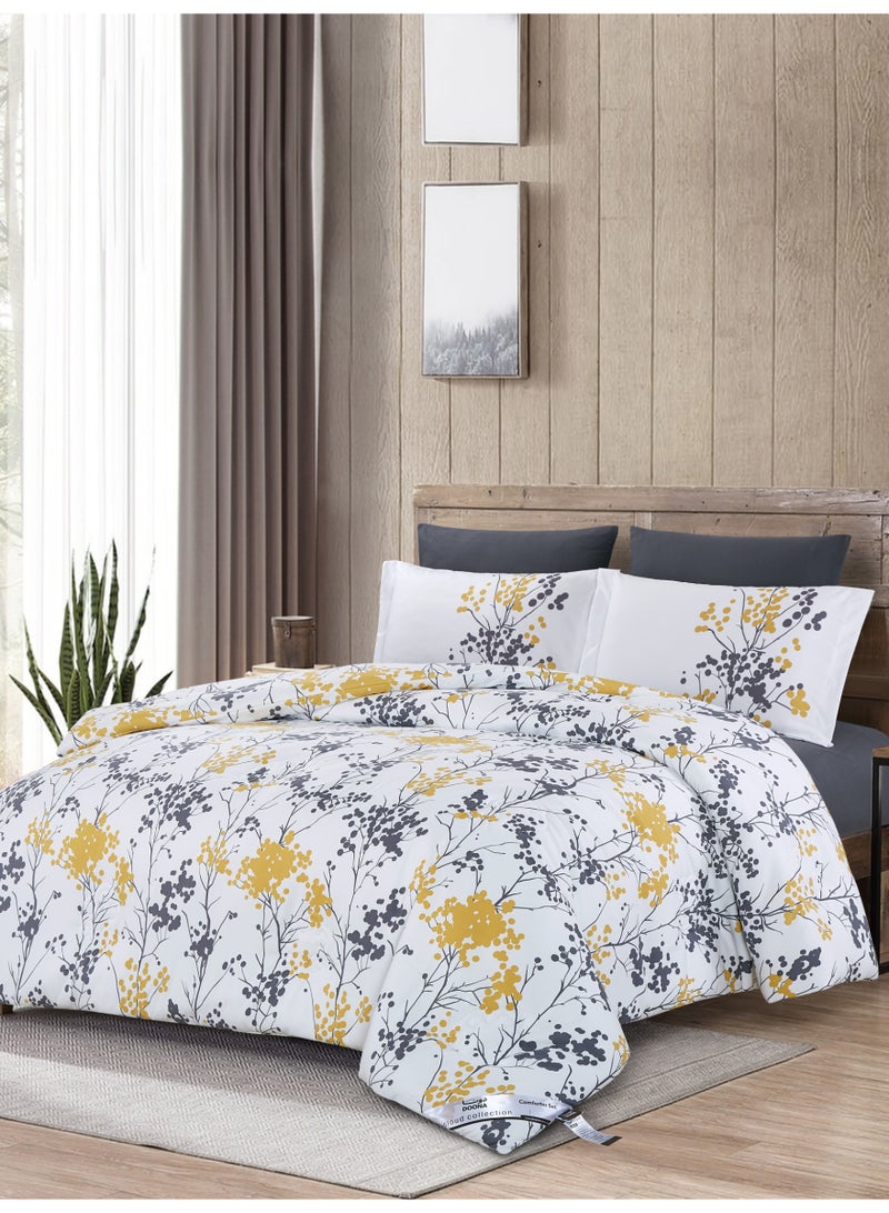 Doona Printed 6-Pcs King Comforter Bedding Set Fits 200x200cm -Includes Comforter, Fitted Sheet, Pillow Shams & Pillowcases – Soft Microfiber Fabric with Soft 350 GSm Filling - Image 2