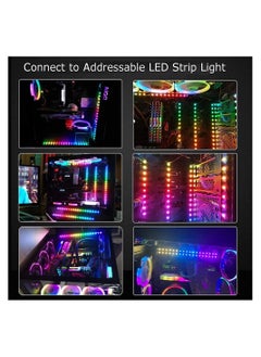 KASTWAVE RGB 1 to 4 Splitter Cable, 12V 4 PIN RGB Splitter Cable LED Strip Connector, 5050 LED Tape Light Connector, Extension Cable for Computer Fan Motherboard, 2 Pack  - Image 2