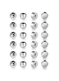 VOLUKA 6 Pairs Screw Ball Backs & 6 Pairs Flatbacks 316L Sugical Stainless Steel Earring Backings Replacement Hypoallergenic For Secure Comfortable Screw Post Studs Findings Stoppers (Pack Of 12)  - Image 1