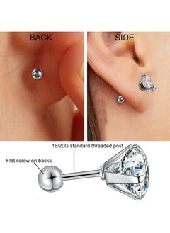 VOLUKA 6 Pairs Screw Ball Backs & 6 Pairs Flatbacks 316L Sugical Stainless Steel Earring Backings Replacement Hypoallergenic For Secure Comfortable Screw Post Studs Findings Stoppers (Pack Of 12)  - Image 5