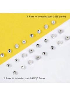 VOLUKA 6 Pairs Screw Ball Backs & 6 Pairs Flatbacks 316L Sugical Stainless Steel Earring Backings Replacement Hypoallergenic For Secure Comfortable Screw Post Studs Findings Stoppers (Pack Of 12)  - Image 3