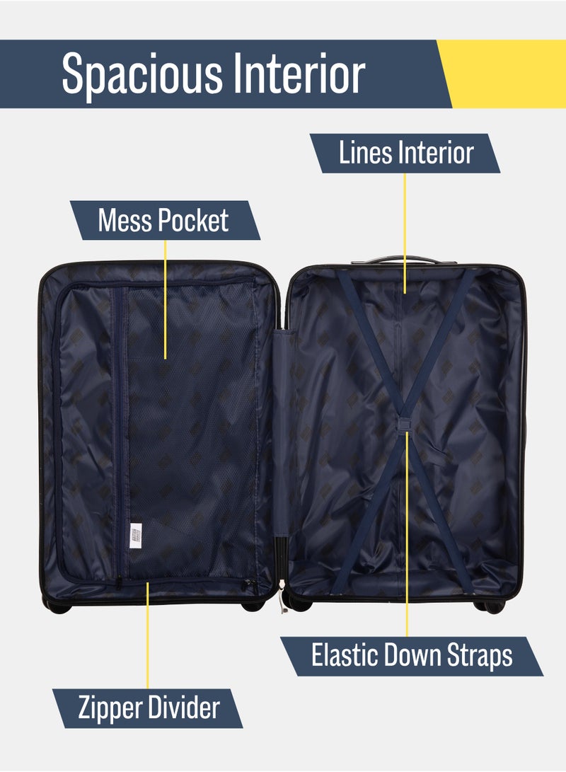 3-Piece Hard-Sided Polypropylene Luggage Set - Lightweight 360° Spinner Wheeled Suitcases | Durable Trolley Bags for Safe Travel (Small, Medium, Large) - Dark Grey - Image 4